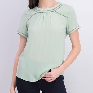 41 Hawthorn short sleeve seafoam blouse shirt